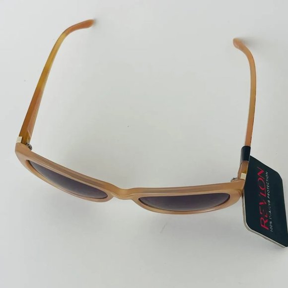 SG00765 Revlon RVN 60 Sunglasses 100%UVA/UVB Protection Yellow/Brown Frame Women - Picture 3 of 6